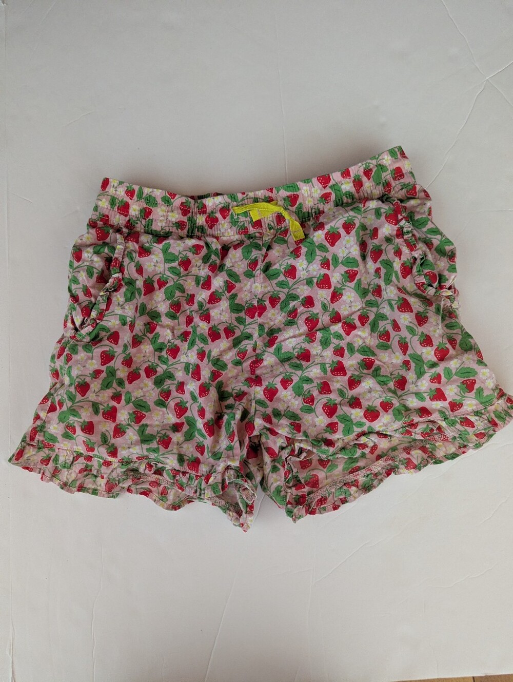 Mini Boden Shorts Girls 11y Pink Strawberry Pull On